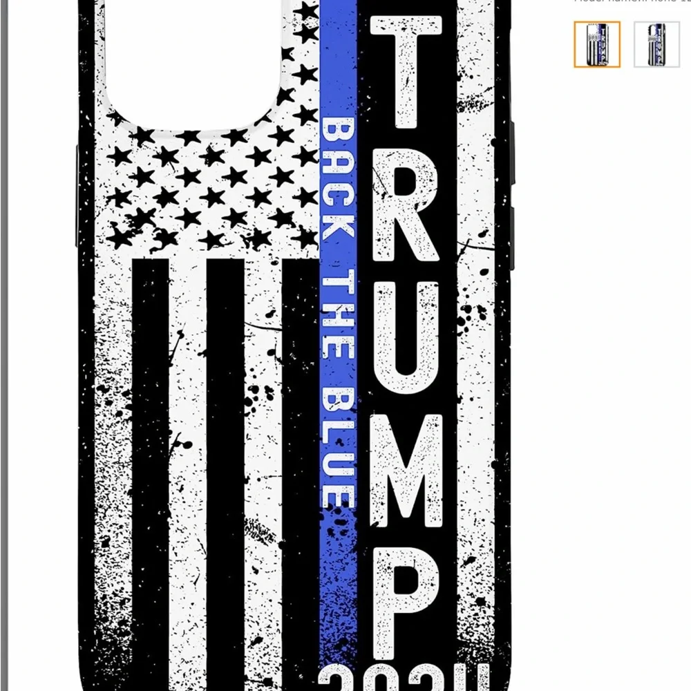 iPhone 12/12 Pro 6.1’’ Trump 2024 back the blue American flag blue line Case